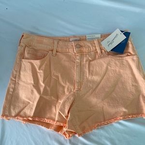 Orange cut off shorts